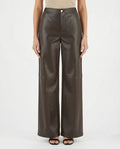 Pantaloni wide leg effetto pelle