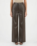 Pantaloni wide leg effetto pelle