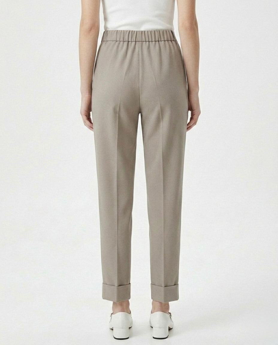 Pantalone dritto con risvolto