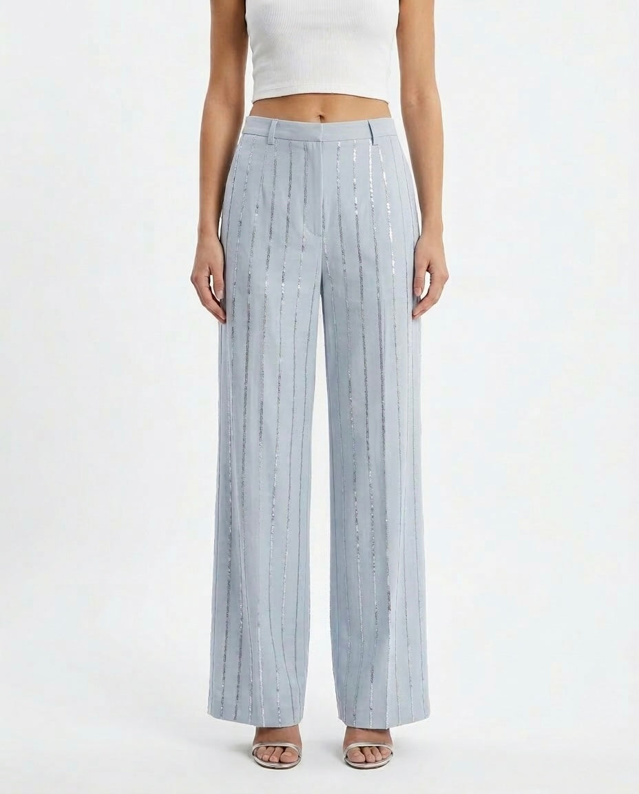 Pantalone righe di paillettes