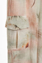 Pantaloni cargo palazzo stampa palme