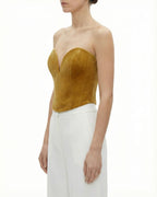 TOP BUSTIER IN VELLUTO CON STRASS