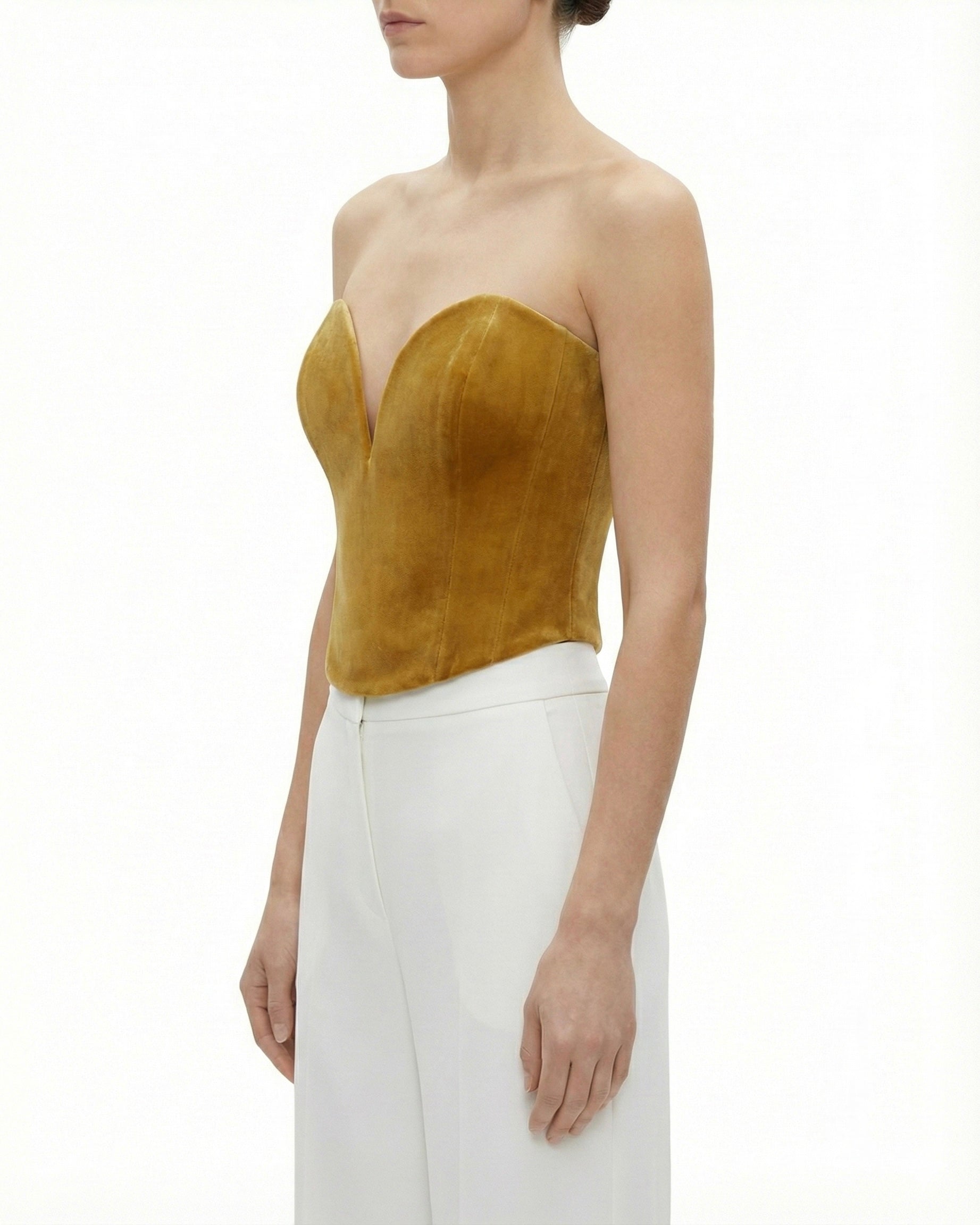 TOP BUSTIER IN VELLUTO CON STRASS