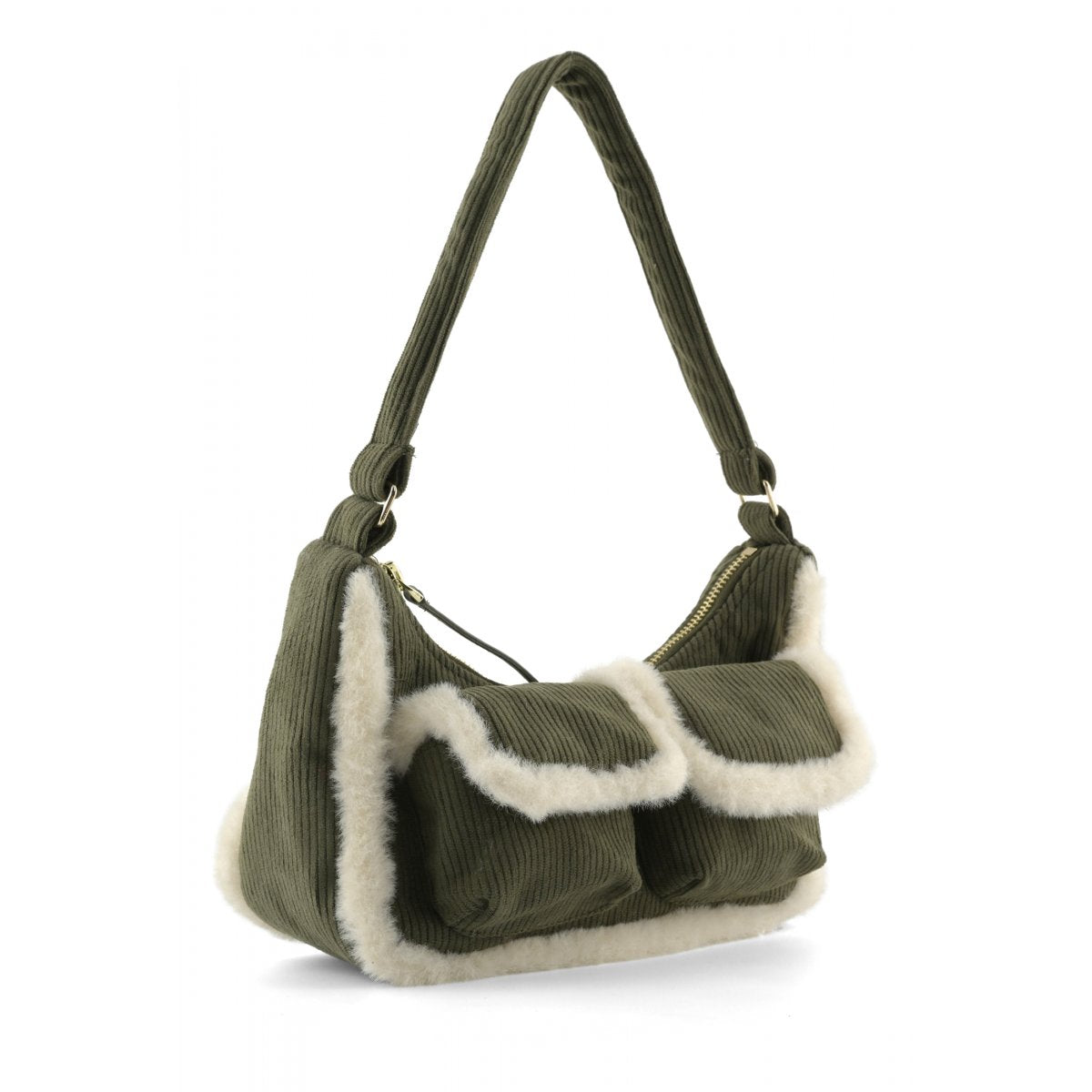 Borsa con dettagli shearling