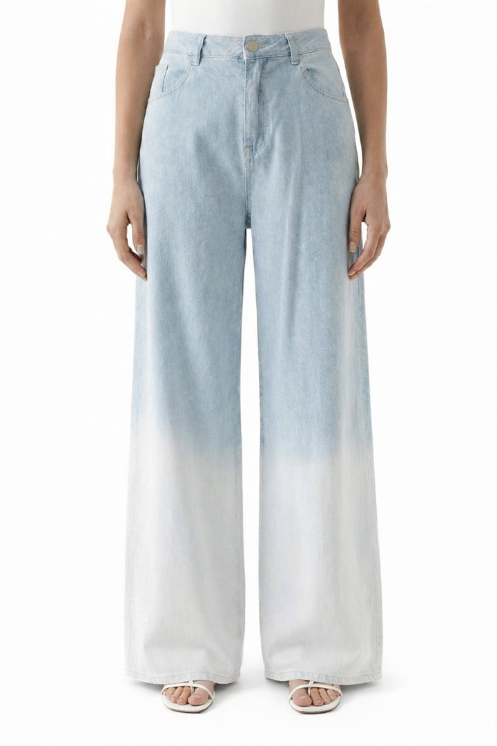 Jeans palazzo sfumato azzurro