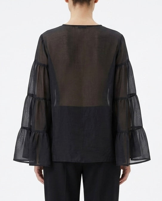 Blusa semi-trasparente
