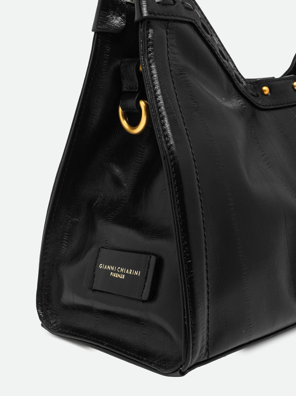 Borsa a mano in pelle anguilla Gianni Chiarini Nero