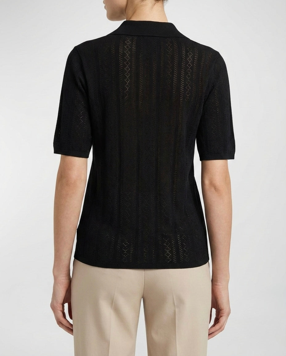 Polo in maglia traforata