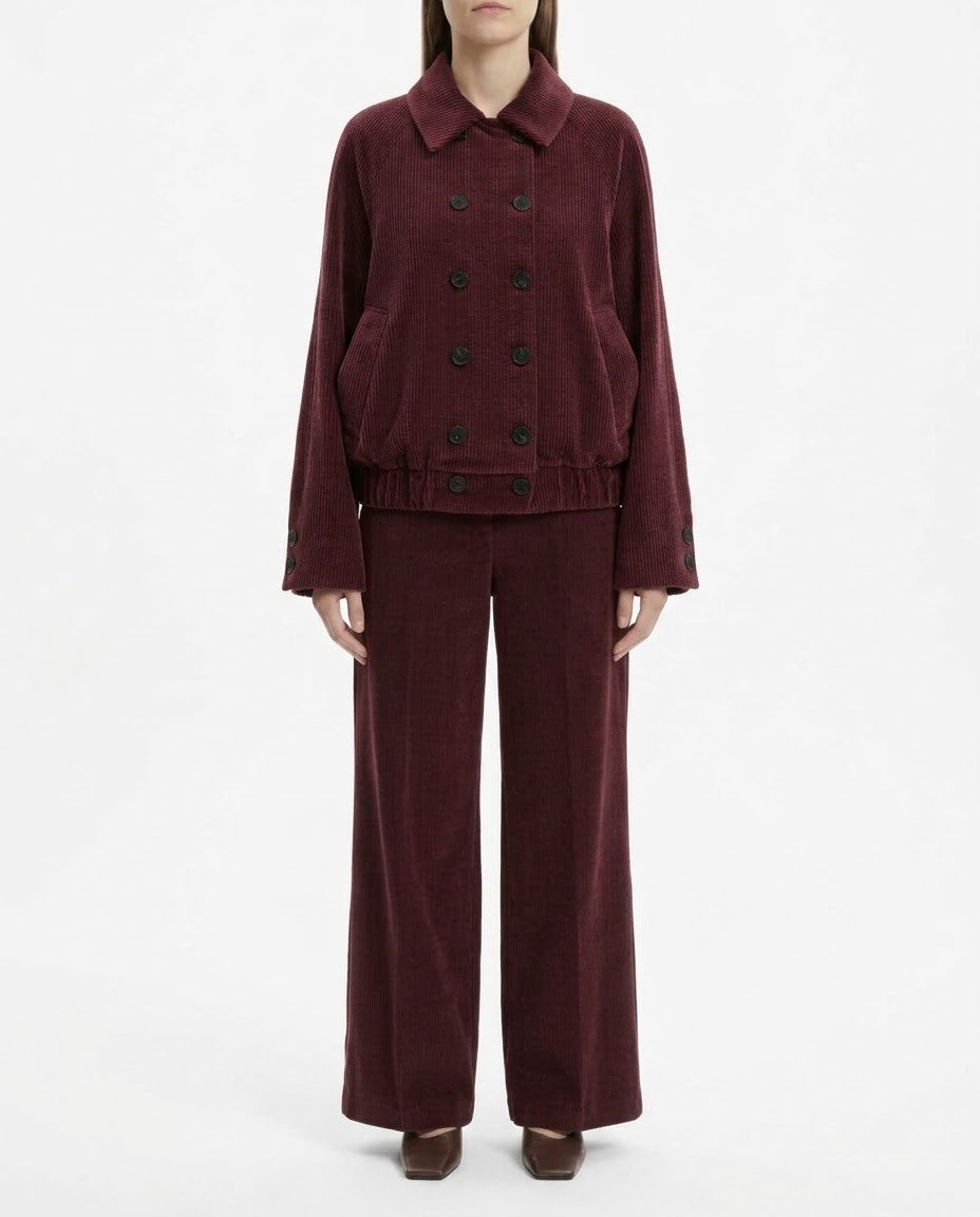 Pantalone H2O Italia Terracotta a Gamba Ampia Effetto Velluto