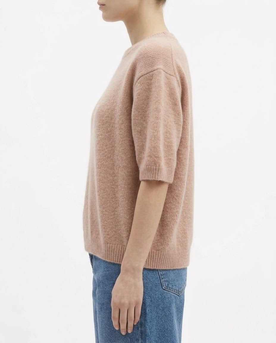 Maglia H2O Italia in Alpaca Peach Mousse, Amarone e Lana con Maniche Corte
