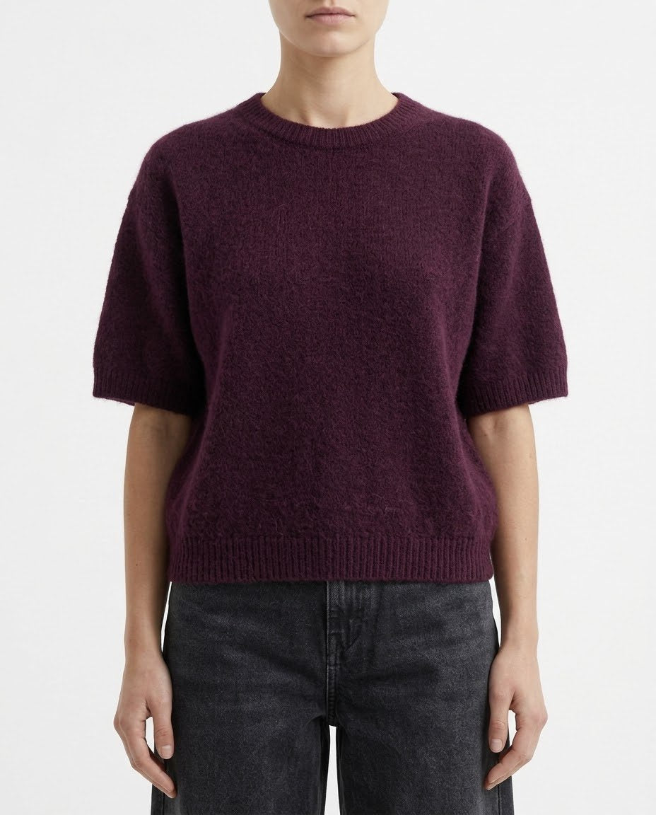 Maglia H2O Italia in Alpaca Peach Mousse, Amarone e Lana con Maniche Corte