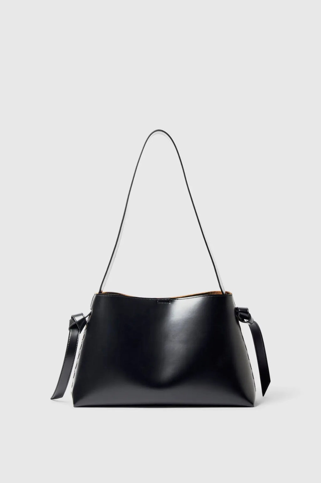 Selected Femme Borsa medium in pelle liscia Nera
