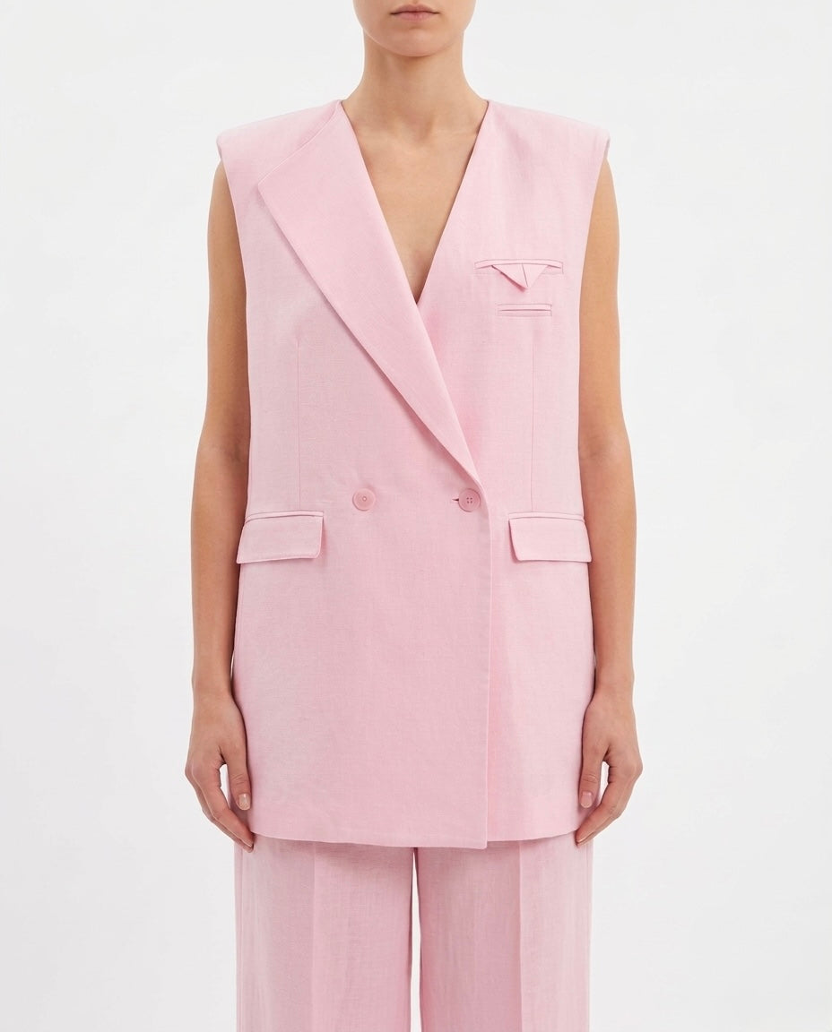 Gilet lungo sartoriale doppiopetto