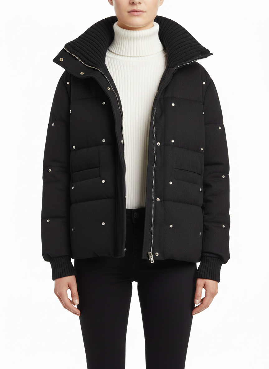 Piumino con dettagli gioiello