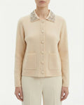 Cardigan con colletto gioiello