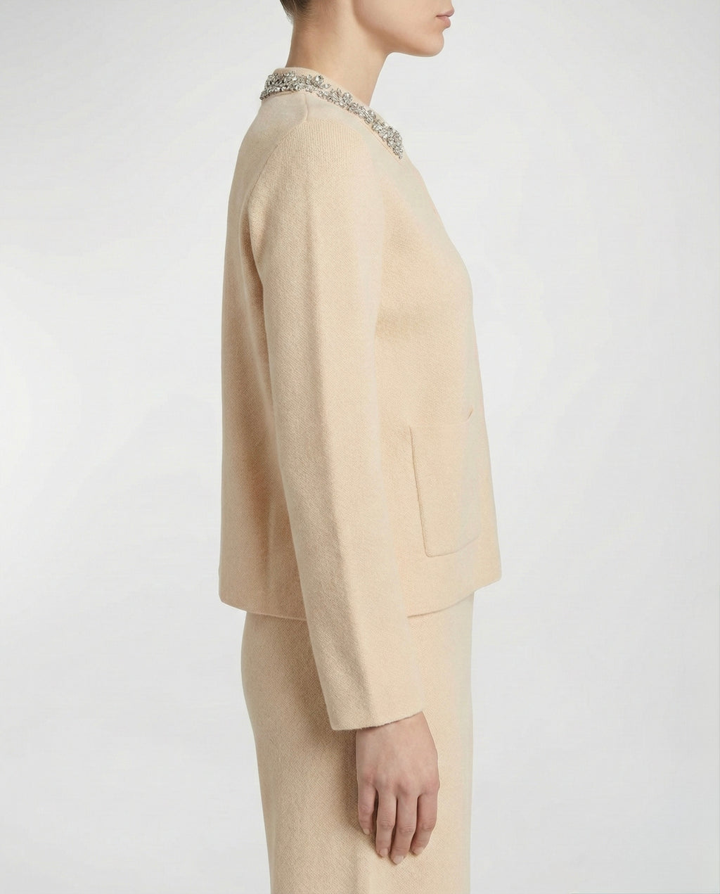 Cardigan con colletto gioiello