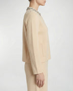 Cardigan con colletto gioiello