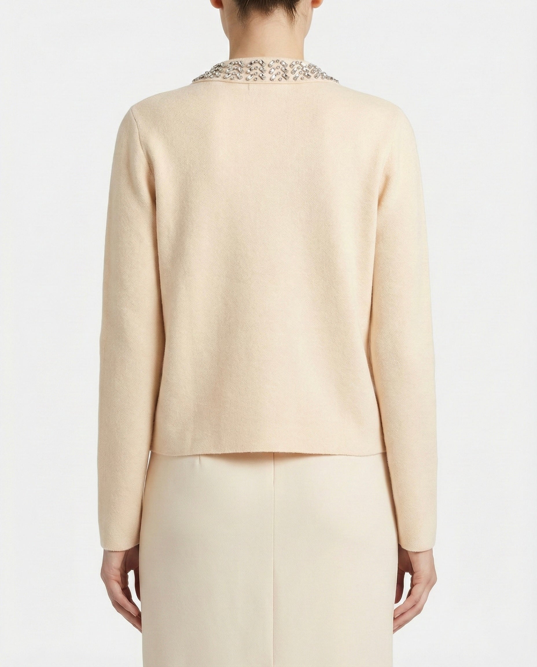 Cardigan con colletto gioiello
