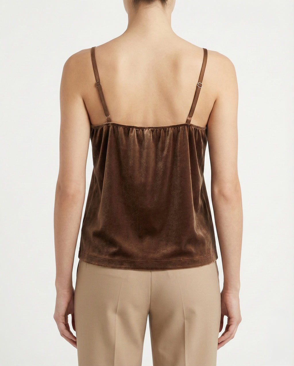 Top in velluto con pizzo