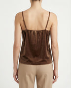 Top in velluto con pizzo