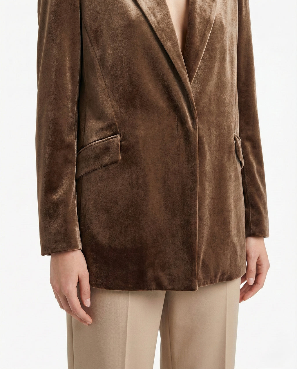 Giacca in velluto con revers classico