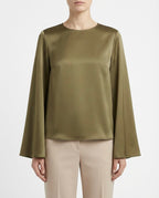 Blusa in raso con maniche ampie