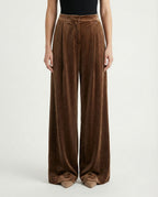 Pantalone palazzo in velluto elegante