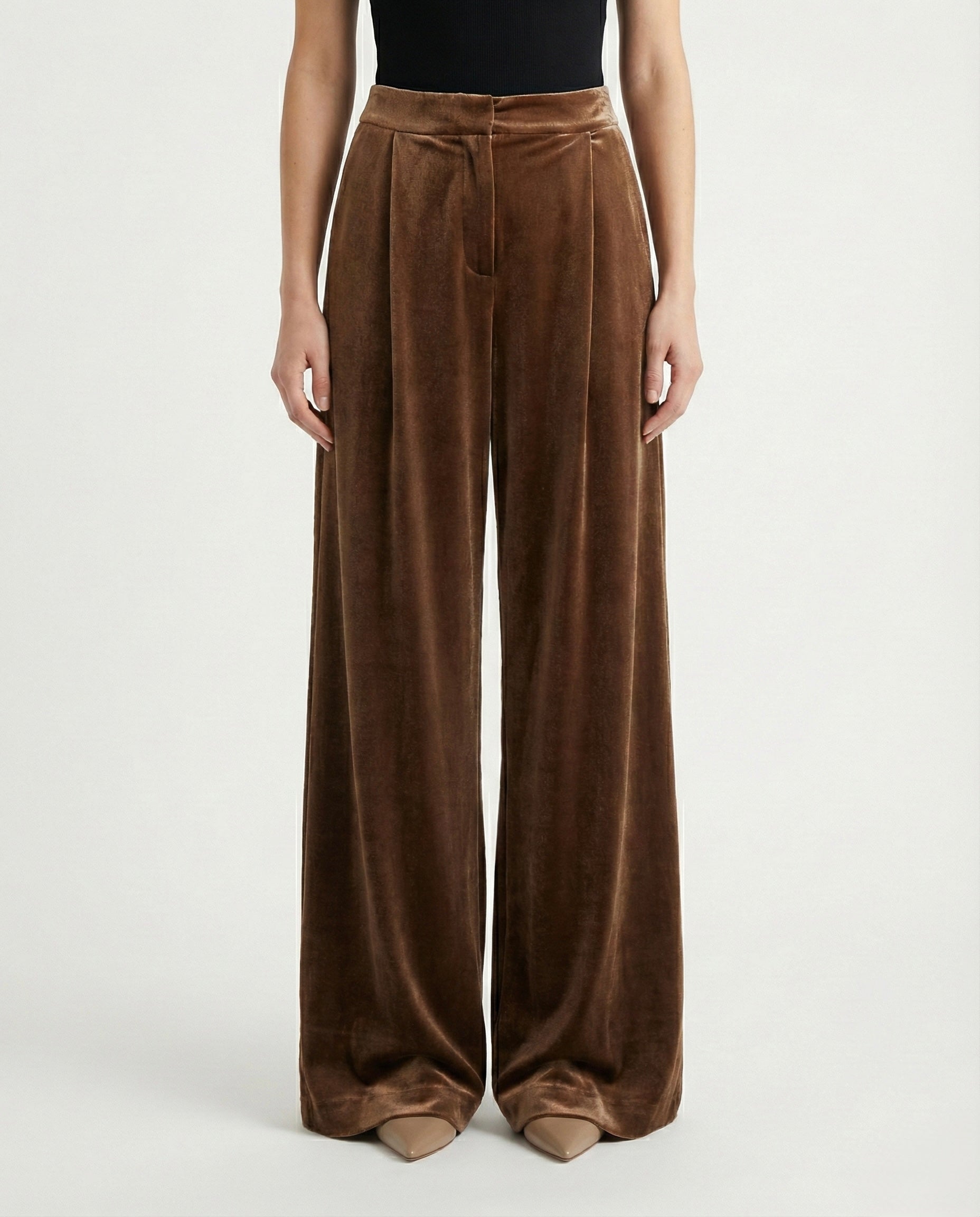 Pantalone palazzo in velluto elegante