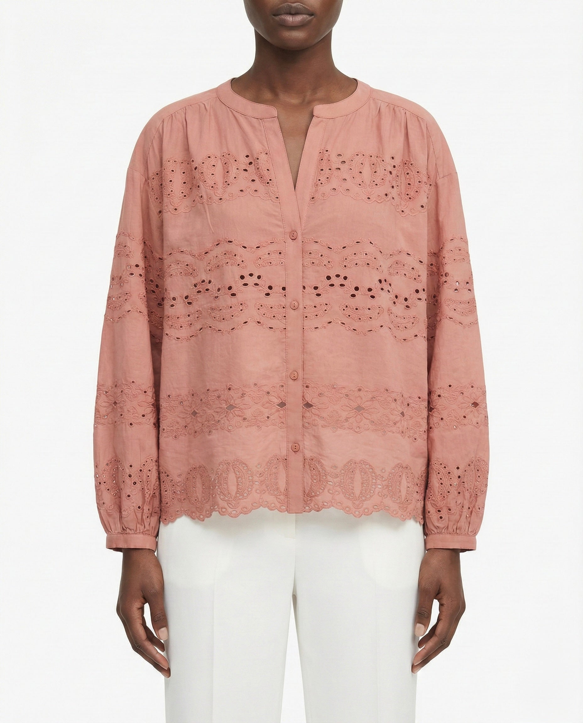 Camicia over in sangallo