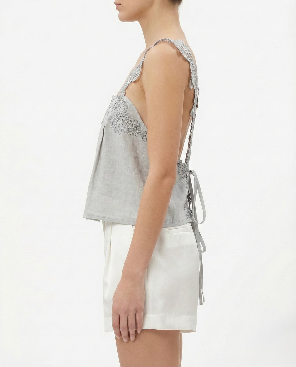 Top in Lino con Ricami