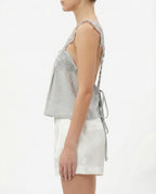 Top in Lino con Ricami