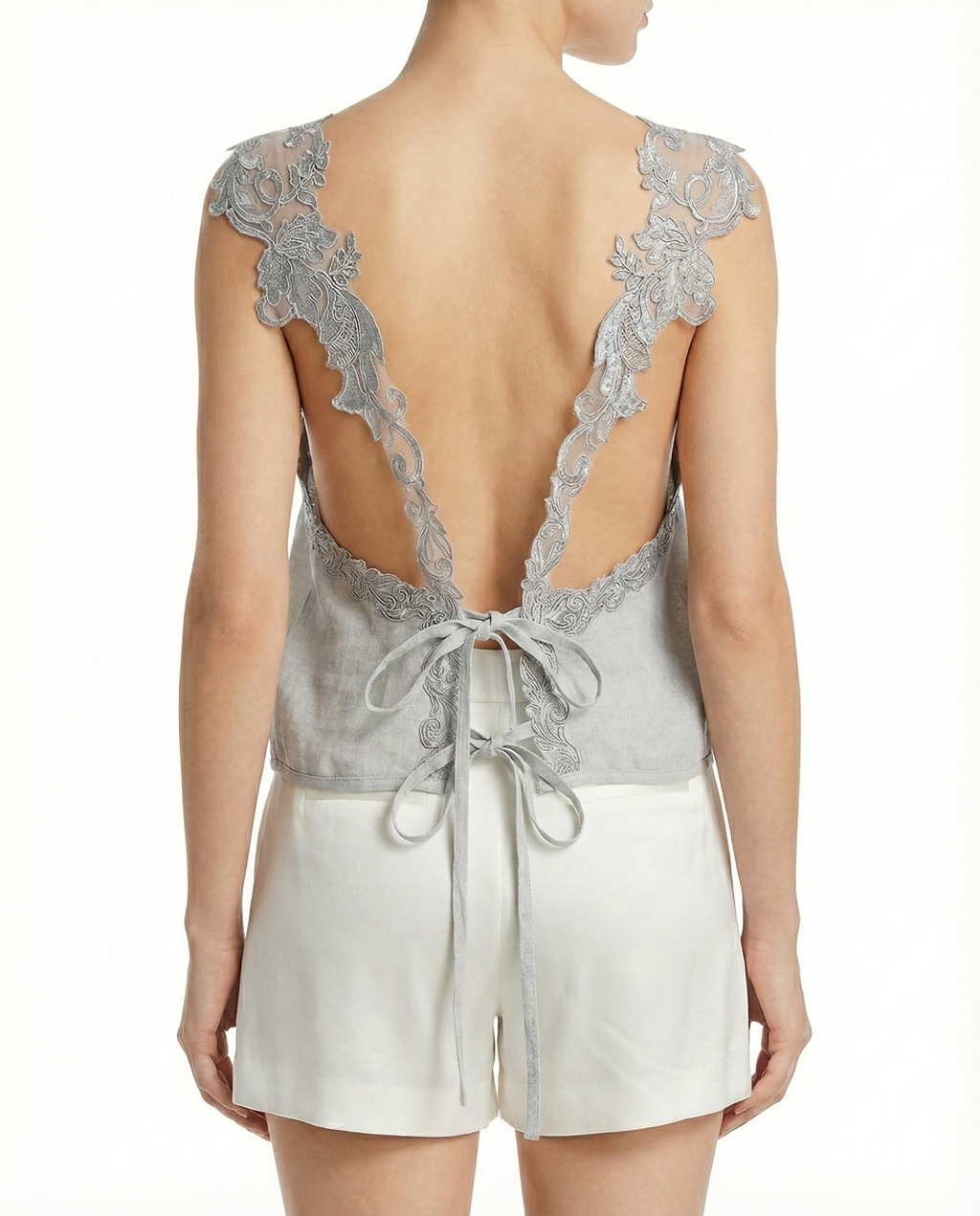 Top in Lino con Ricami