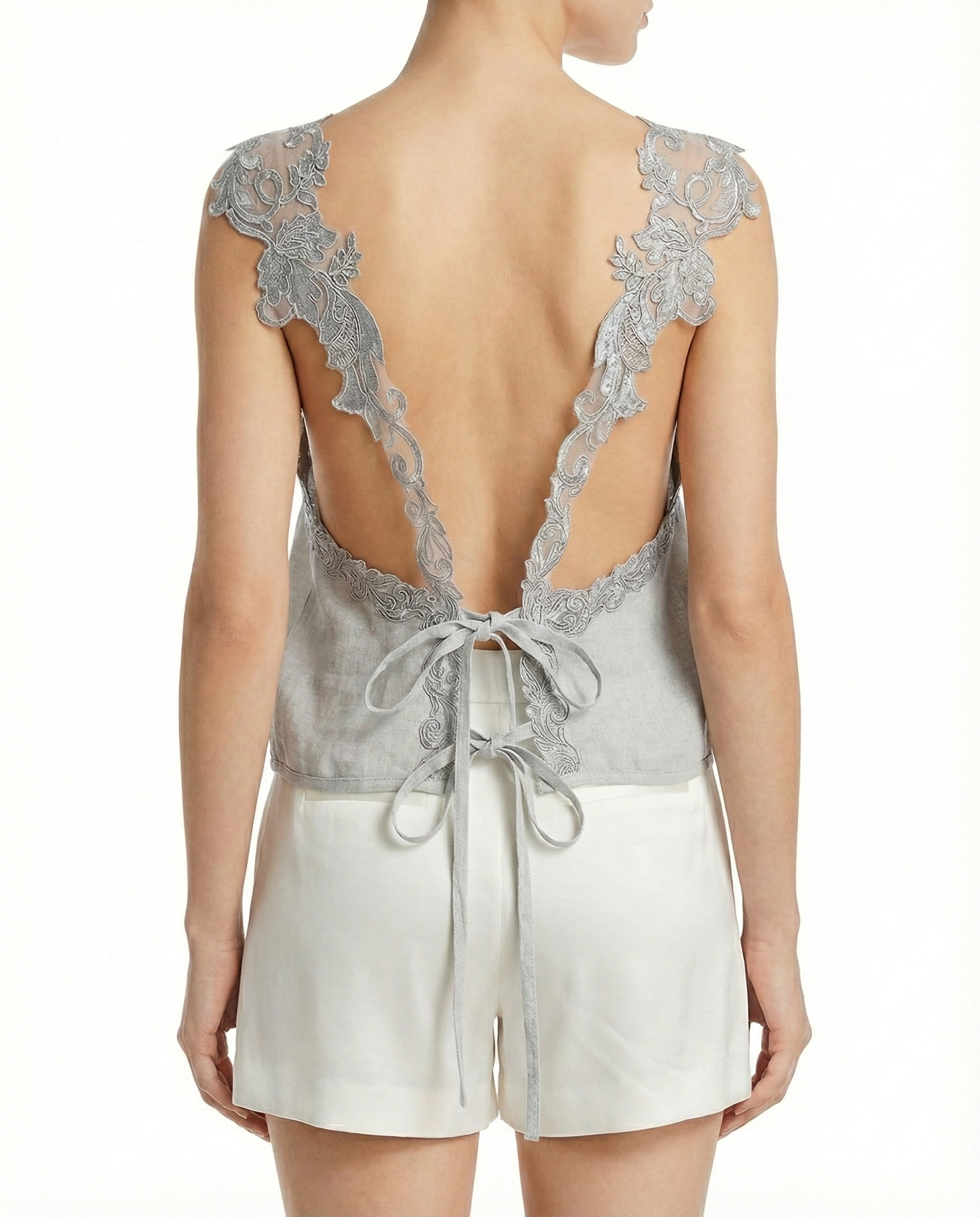 Top in Lino con Ricami