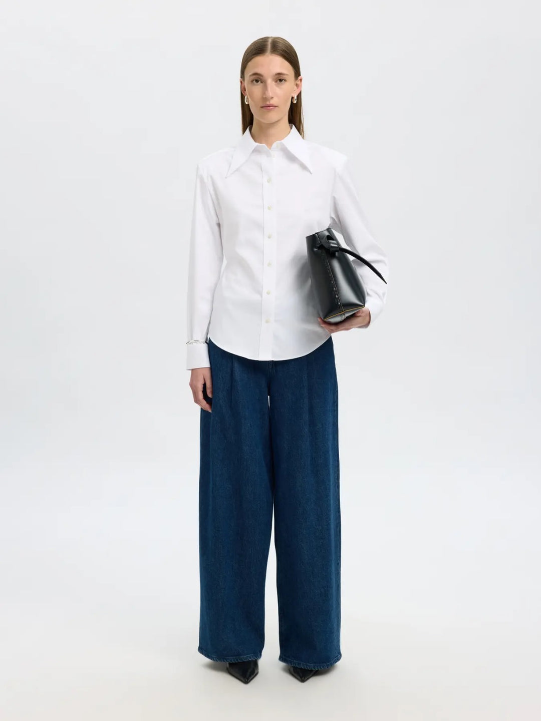 Camicia bianca con colletto maxi