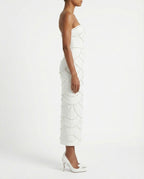 Abito midi a fascia con perle