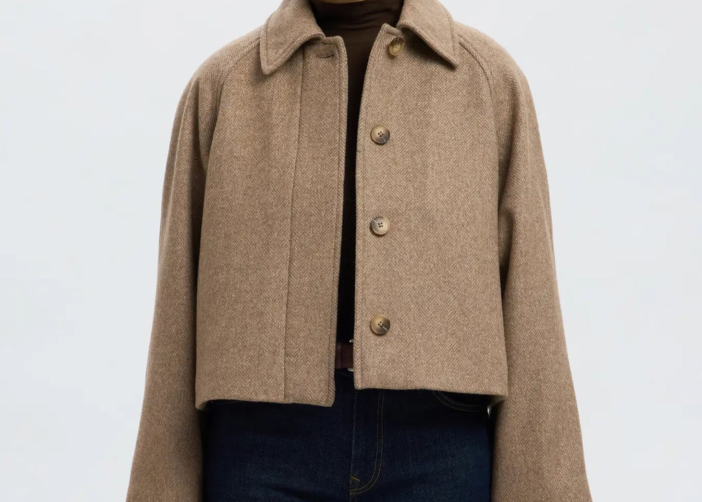 Giacca in lana a spina di pesce