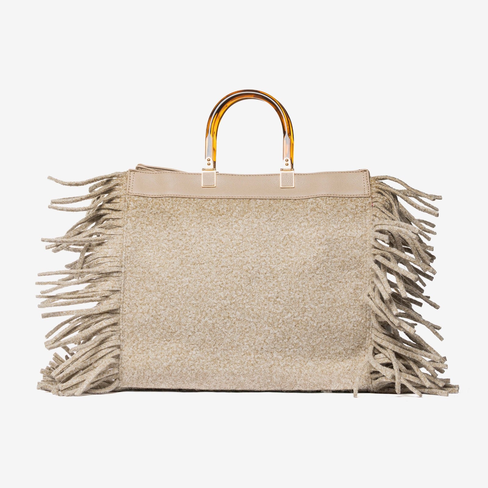 Jacqueline Tote Small frange e manici bambo