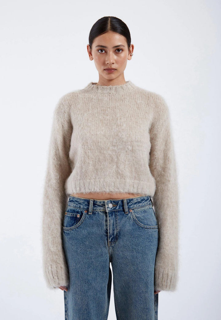 Maglione corto in misto mohair