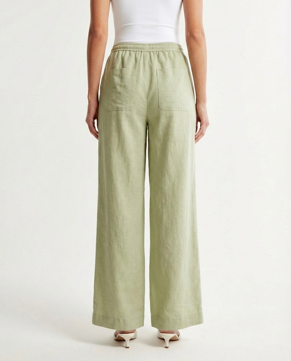 Pantalone in lino con elastico