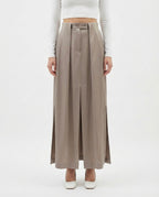 Gonna mini drappeggiata in tessuto lucido