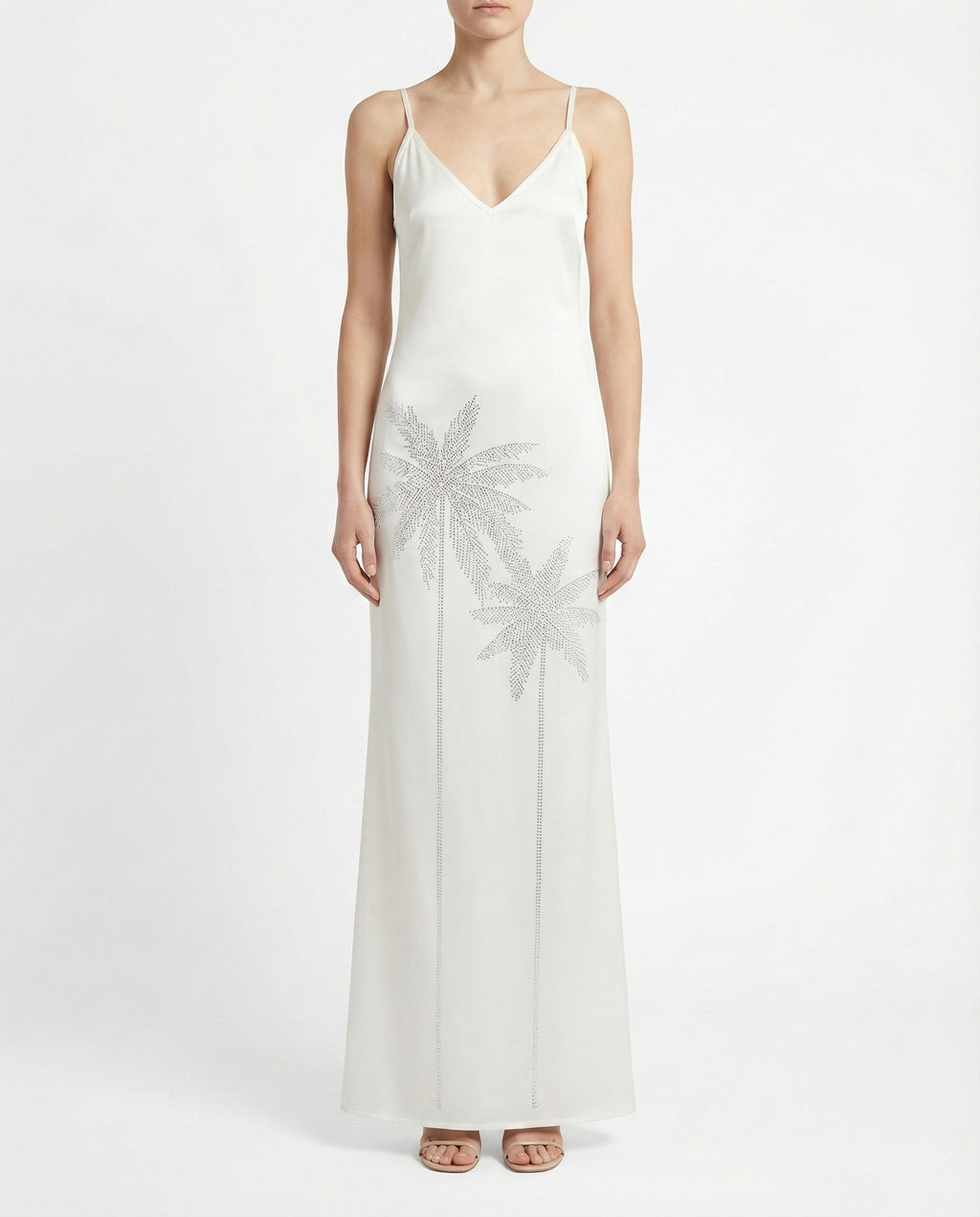 Abito Lungo con Dettagli di Strass