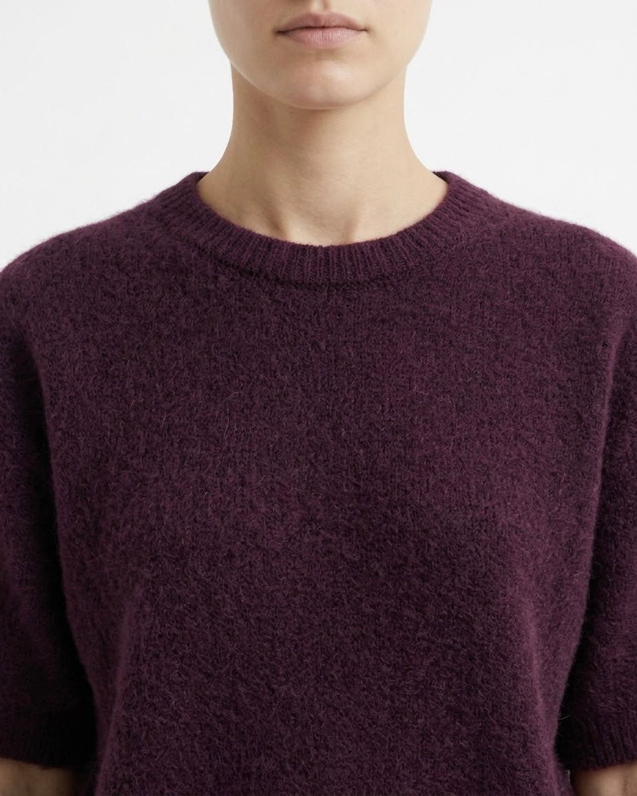 Maglia H2O Italia in Alpaca Peach Mousse, Amarone e Lana con Maniche Corte