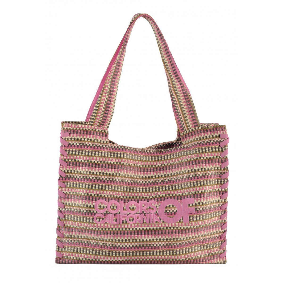 Borsa shopper in rafia multicolor