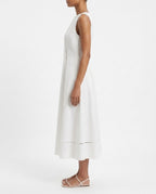 Abito midi bianco in cotone