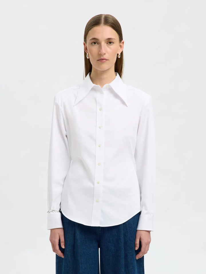 Camicia bianca con colletto maxi