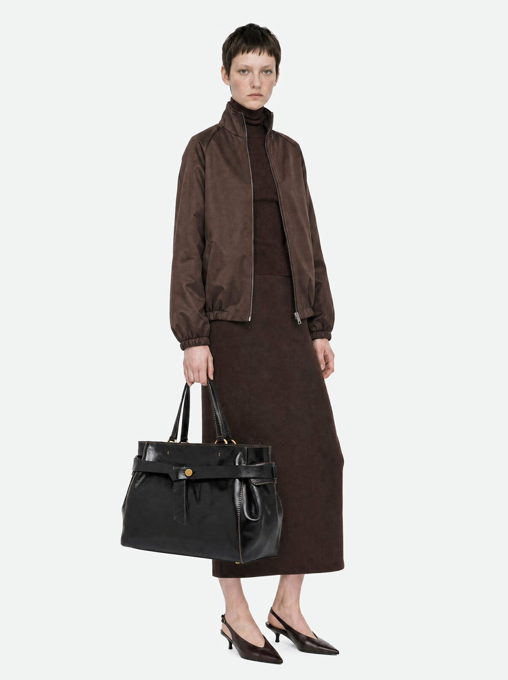 Borsa a Mano Gianni Chiarini Miranda Grande in Pelle Cerata Invecchiata Nera
