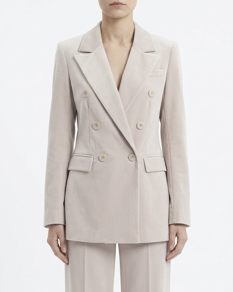 Giacca Blazer Doppiopetto H2O Italia Beige con Revers Ampi
