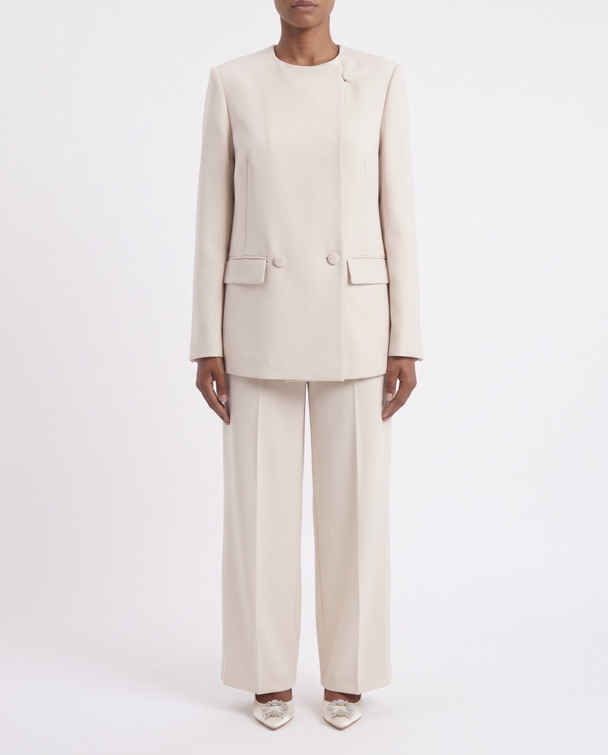 Pantalone Sartoriale Isabelle Blanche Basic Fit