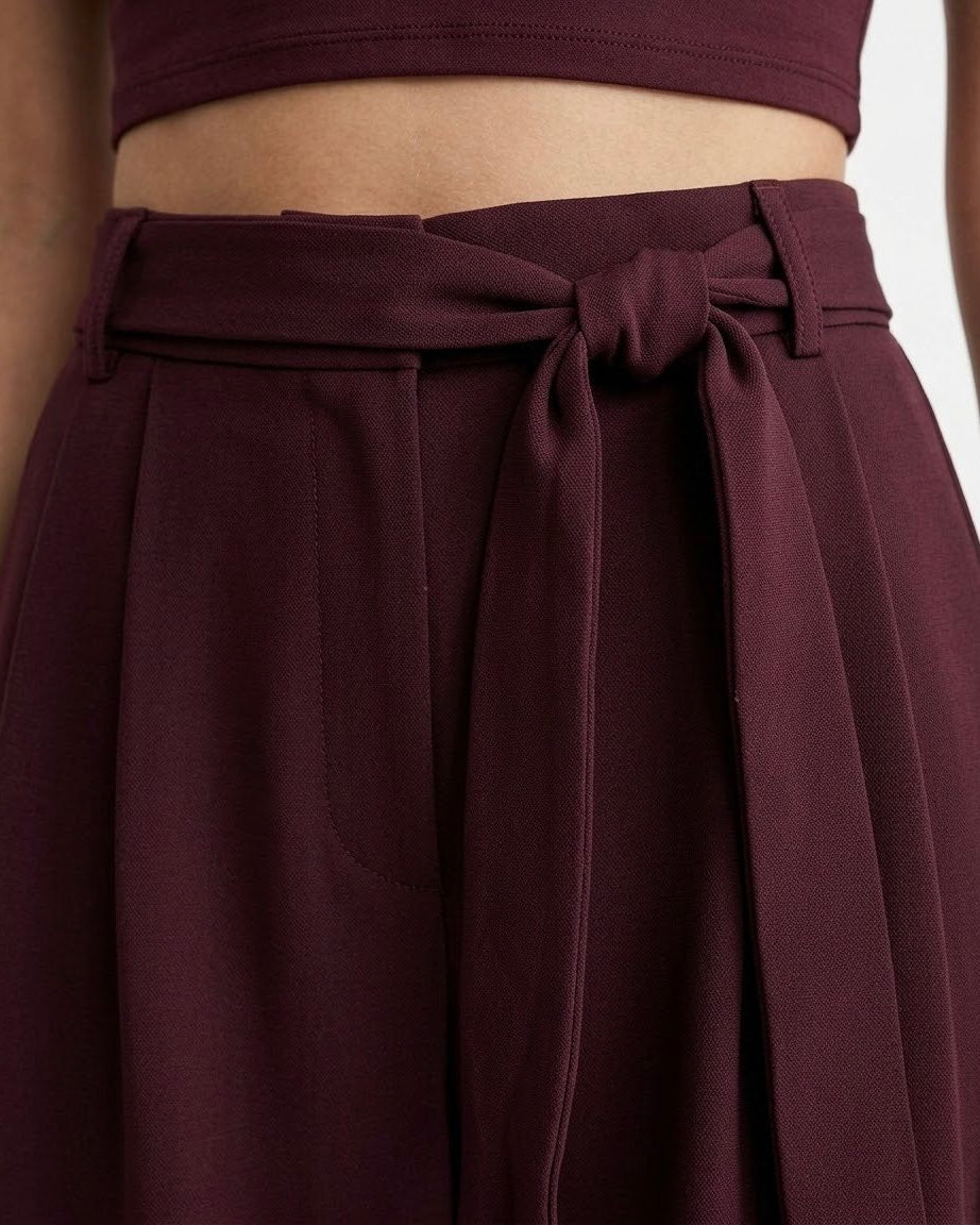Pantalone palazzo con cintura H2O Italia Amarone