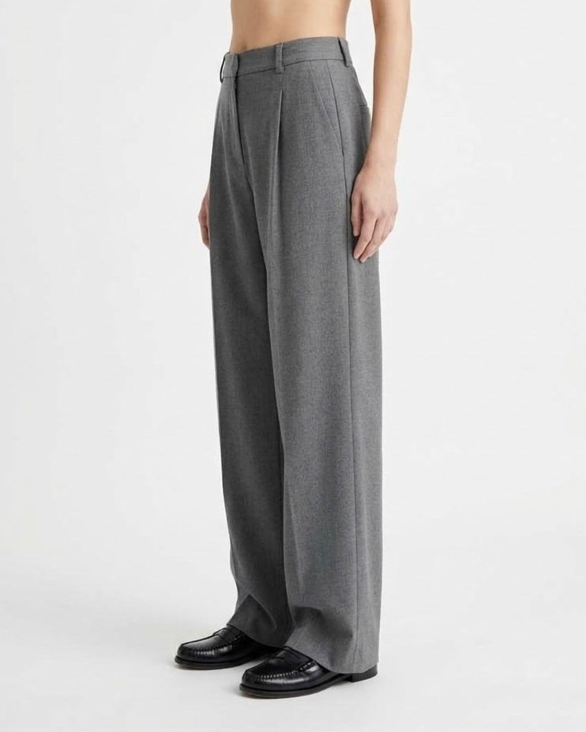 Pantalone Sartoriale Wide Leg Selected Femme in Misto Lana RWS